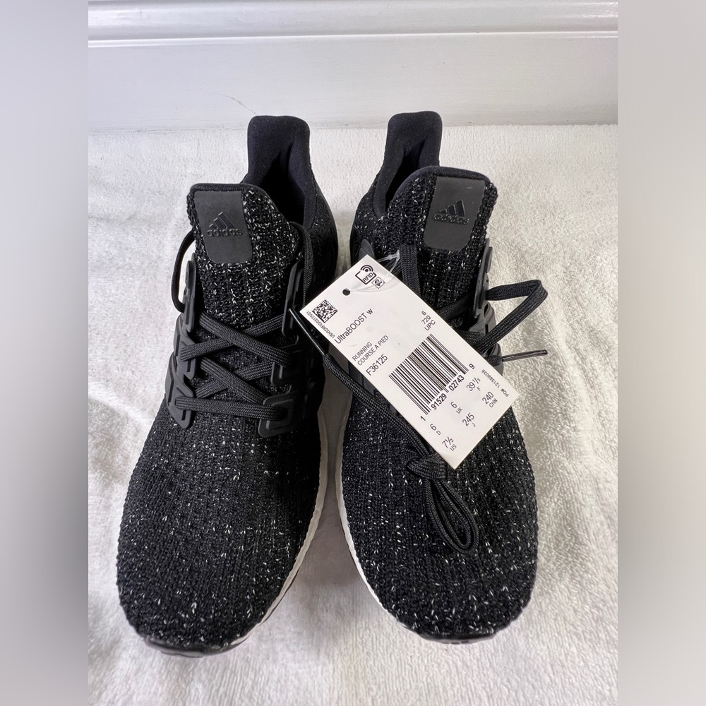 Adidas Ultraboost Women’s size 7.5, black & white.